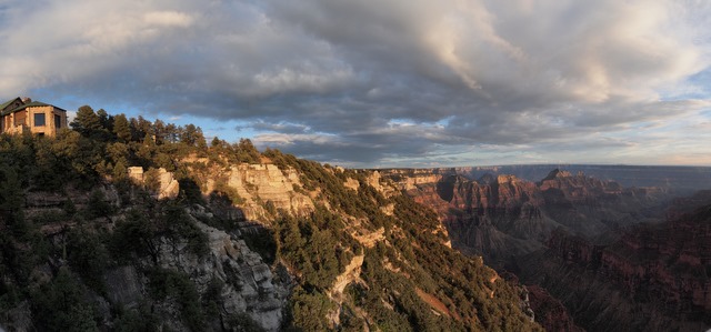 A Panoramic View of the North Rim Lodge